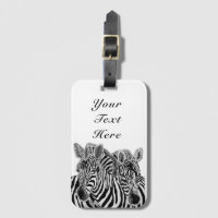 Couple Zebras Gepäckanhänger mit Individuelle Name