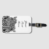 Couple Zebras Gepäckanhänger mit Individuelle Name (Vorderseite (Horizontal))