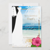 Couple's Brautparty Beach Style Einladung (Vorderseite)