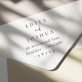 Couple's Chic Calligraphy Wedding Rücksendeadresse Permastempel