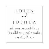 Couple's Chic Calligraphy Wedding Rücksendeadresse Permastempel (Design)