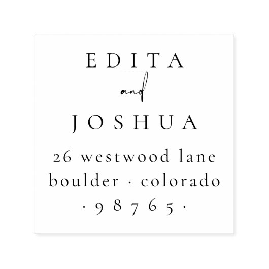 Couple's Chic Calligraphy Wedding Rücksendeadresse Permastempel (Design)