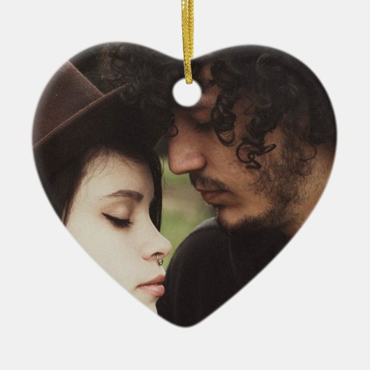 Couple's Christmas Foto Keepake Keramik Ornament (Vorne)