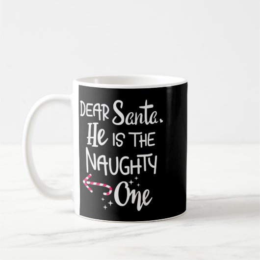 Couples Christmas Santa He Is The Naughty One Funn Kaffeetasse (Links)