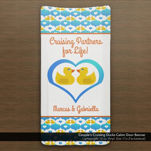 Couple's Cruising Ducks Cabin Door Magnet Banner