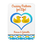 Couple's Cruising Ducks Names Cabin Door Magnet (Vertikal)