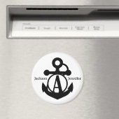 Couple's Custom A Initial Anchor Cruise Door Magnet (In Situ (Geschirrspüler))