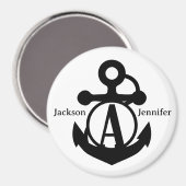 Couple's Custom A Initial Anchor Cruise Door Magnet (Vorderseite/Rückseite)