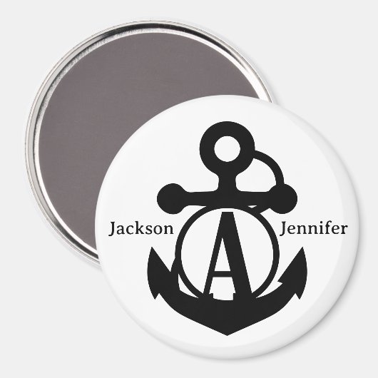 Couple's Custom A Initial Anchor Cruise Door Magnet (Vorderseite/Rückseite)