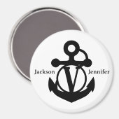 Couple's Custom V Initial Anchor Cruise Door Magnet (Vorderseite/Rückseite)