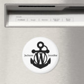 Couple's Custom W Initial Anker Cruise Door Magnet (In Situ (Geschirrspüler))