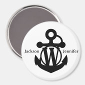 Couple's Custom W Initial Anker Cruise Door Magnet (Vorderseite/Rückseite)