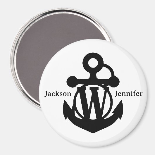 Couple's Custom W Initial Anker Cruise Door Magnet (Vorderseite/Rückseite)