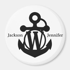 Couple's Custom W Initial Anker Cruise Door Magnet