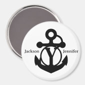 Couple's Custom Y Initial Anchor Cruise Door Magnet (Vorderseite/Rückseite)