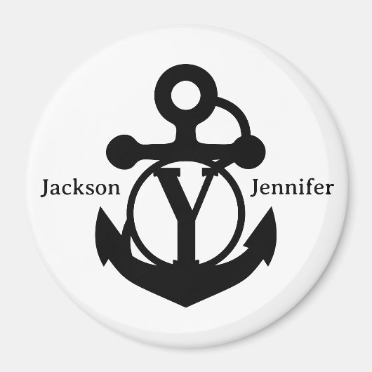 Couple's Custom Y Initial Anchor Cruise Door Magnet (Vorne)