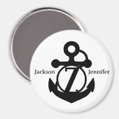 Couple's Custom Z Initial Anker Cruise Door Magnet (Vorderseite/Rückseite)