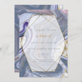 Couple's Dusche marmorierte Lila Rose Agate Einladung (Vorne/Hinten)