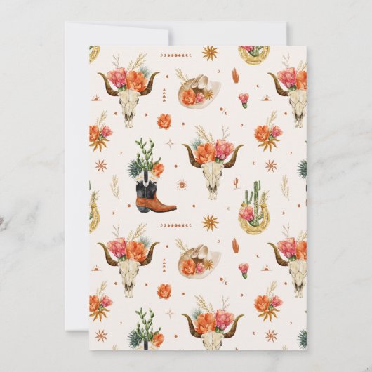 Couple's Dusche Western Einladung (Rückseite)