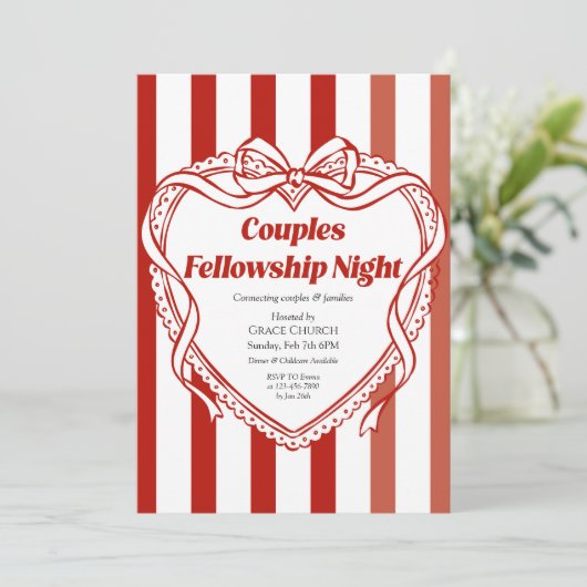 Couples Fellowship Night Church Event Einladung (Stehend Vorderseite)