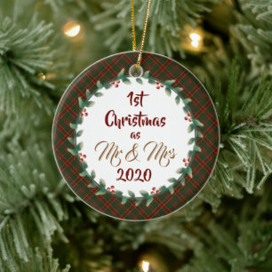Couple's First Christmas Keramik Ornament
