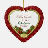 Couple's First Christmas Together Foto Weihnachten Keramikornament (Hinten)