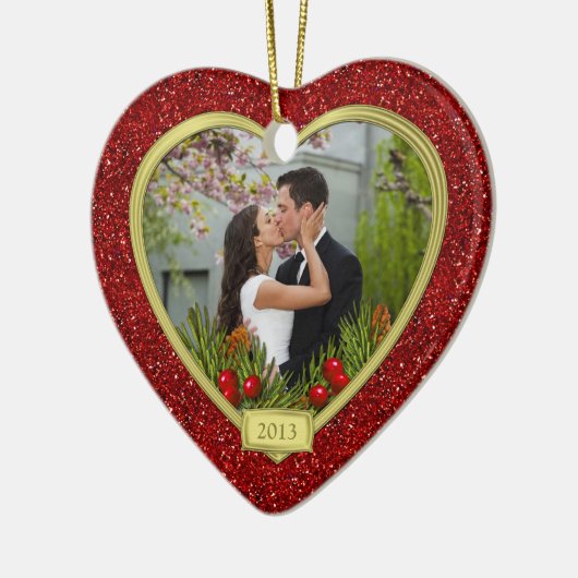 Couple's First Christmas Together Foto Weihnachten Keramikornament (Links)