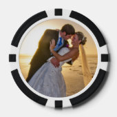 Couple's Foto Hochzeit in Hot Pink Pokerchips (Vorderseite)