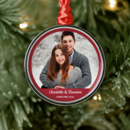 Couple's Foto Weihnachten Ornament Aus Metall