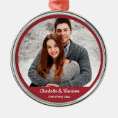 Couple's Foto Weihnachten Ornament Aus Metall (Vorne)