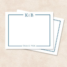 Couple's Initials Newlyweds Navy Blue Vielen Dank