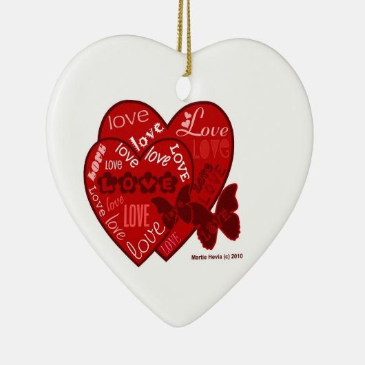 Couple's Liebe (Personalize) - Herzdekoration Keramik Ornament (Rechts)