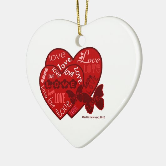 Couple's Liebe (Personalize) - Herzdekoration Keramik Ornament (Links)