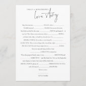 Couples Liebe Story Wedding Game Card Einladung (Vorderseite)