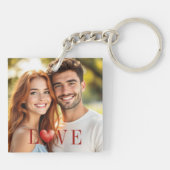 Couple's Love Heart Photo Keychain Schlüsselanhänger (Rückseite)