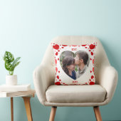 Couples Love Keepsake Heart Photo Throw Pillow Kissen (Stuhl )