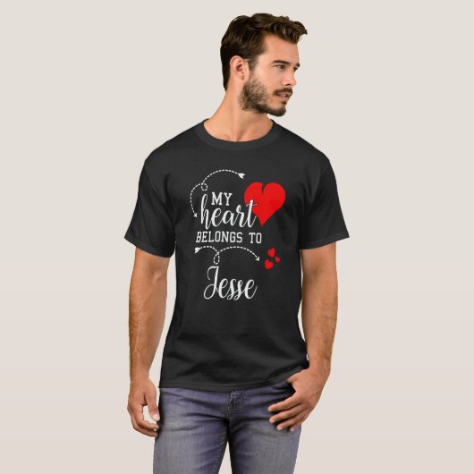 Couples Matching My Heart Belong to Jesse My Love T-Shirt (Vorne ganz)