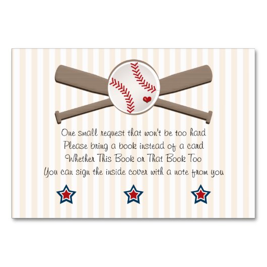 COUPLES MONOGRAM BASEBALL BABY SHOWER BUCH REQEUST TISCHNUMMER (Vorderseite)