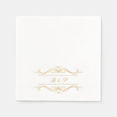 Couple's Monogram Elegant Gold Swirl Wedding Serviette (Vorderseite)