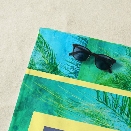 Couple's Monogram Palm Trees Beach Handtuch (Beispiel)