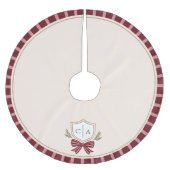 Couple's Monogram Wappen Bow Weihnachtsbaumrock Polyester Weihnachtsbaumdecke (Vorderseite)