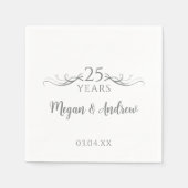 Couple's Names Modern 25th Wedding Anniversary Serviette (Vorderseite)