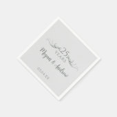 Couple's Names Modern 25th Wedding Anniversary Serviette (Ecke)