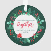 Couple's Our First Christmas Together Kranz Ornament (Rückseite)