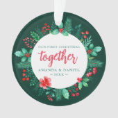 Couple's Our First Christmas Together Kranz Ornament (Vorderseite)