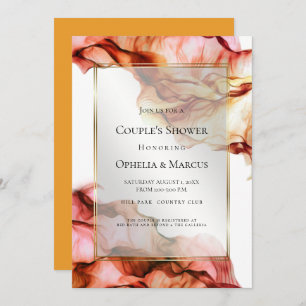 COUPLE'S SHOWER Abstrakte Herbstfarben 2 Einladung