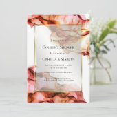 COUPLE'S SHOWER | Abstrakte Herbstfarben 6 Einladung (Stehend Vorderseite)