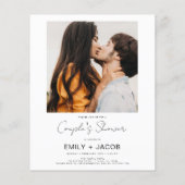 Couple's Shower Minimalistisches Foto QR-Code Weiß (Rückseite)