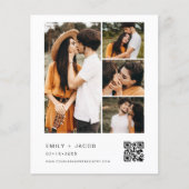 Couple's Shower Minimalistisches Foto QR-Code Weiß (Vorderseite)