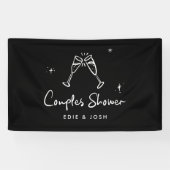 Couples shower modern natural elegant handwritten banner (Horizontal)